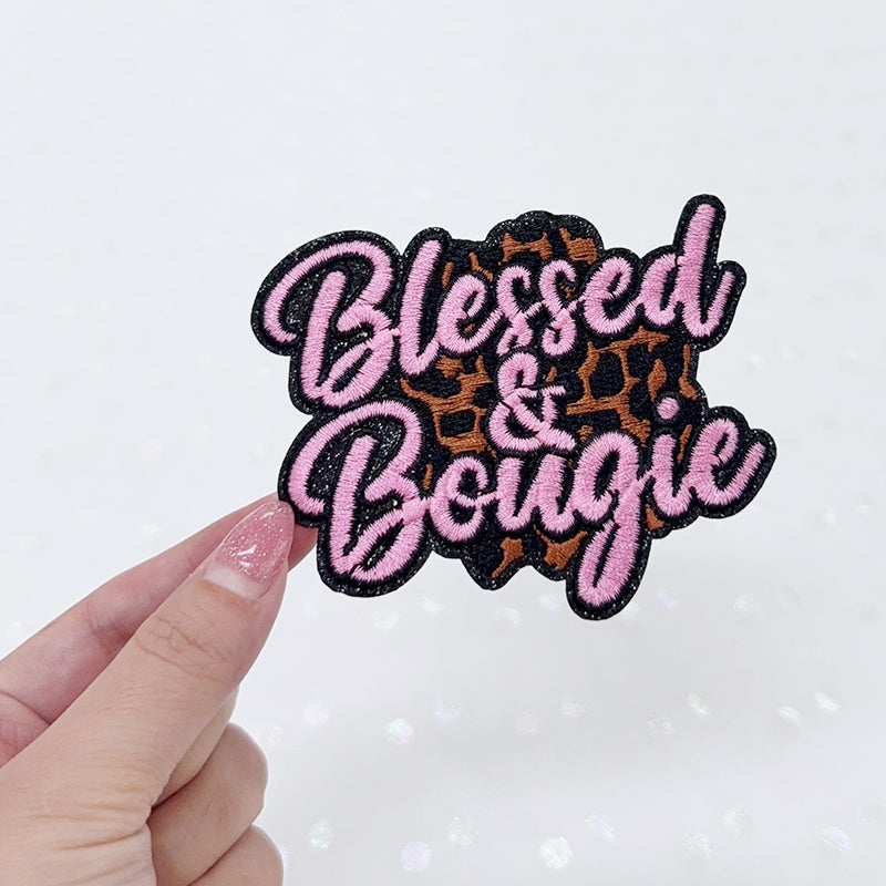 Blessed & Bougie Embroidered Iron-On Patch