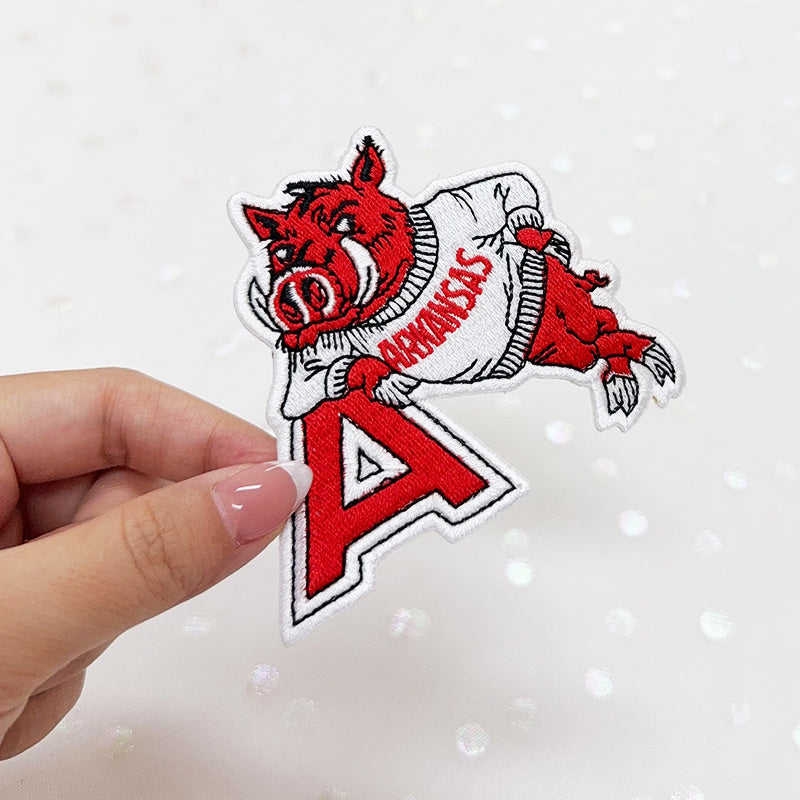 University of Arkansas Embroidered Iron-On Patch