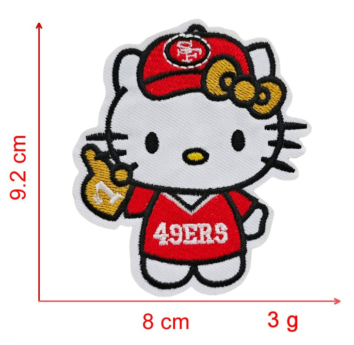 49ERS kitty Embroidered  Iron-On Patch