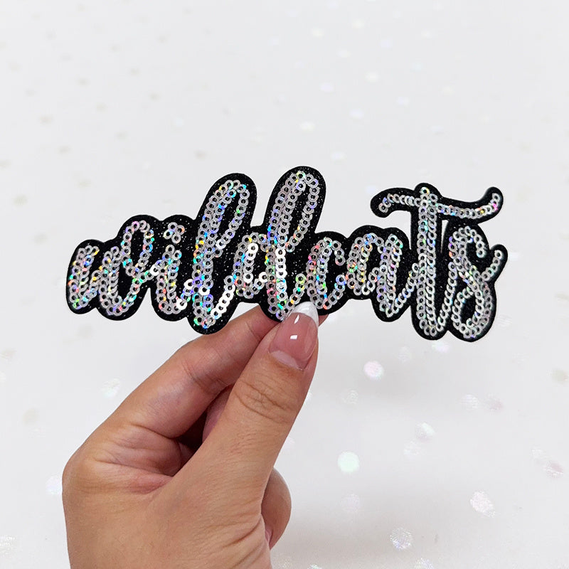 wildcats sequin Embroidered Iron-On Patch