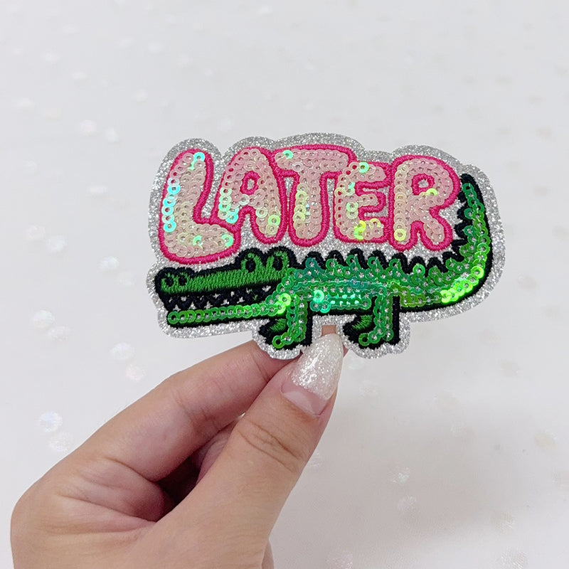 SEQUIN Later Gator Embroidered Hat Patch