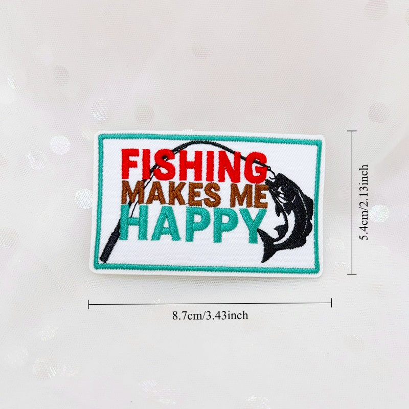 Fishing  Embroidered Iron-On Patch