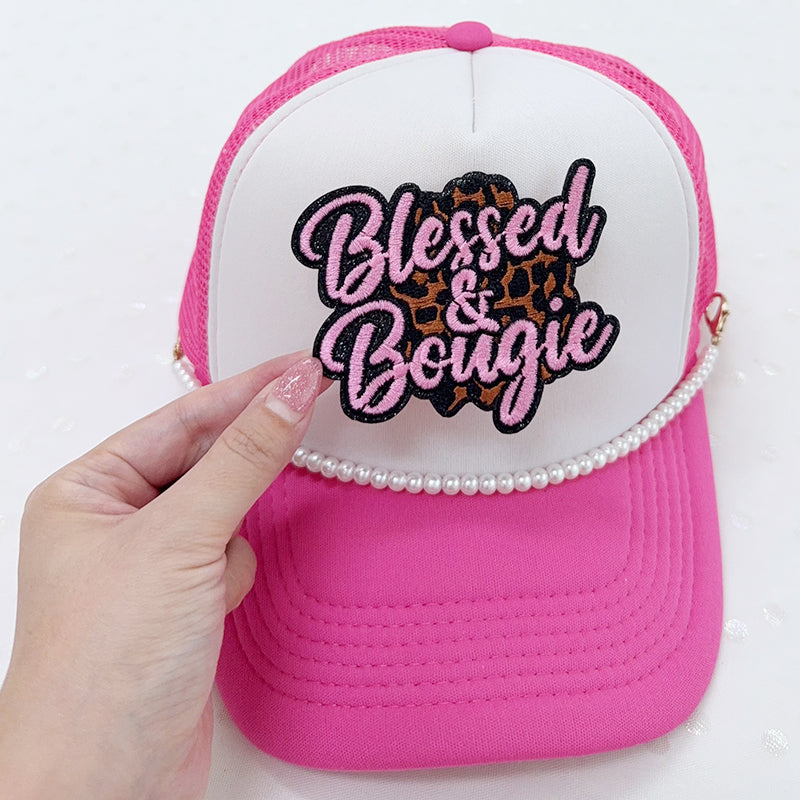 Blessed & Bougie Embroidered Iron-On Patch