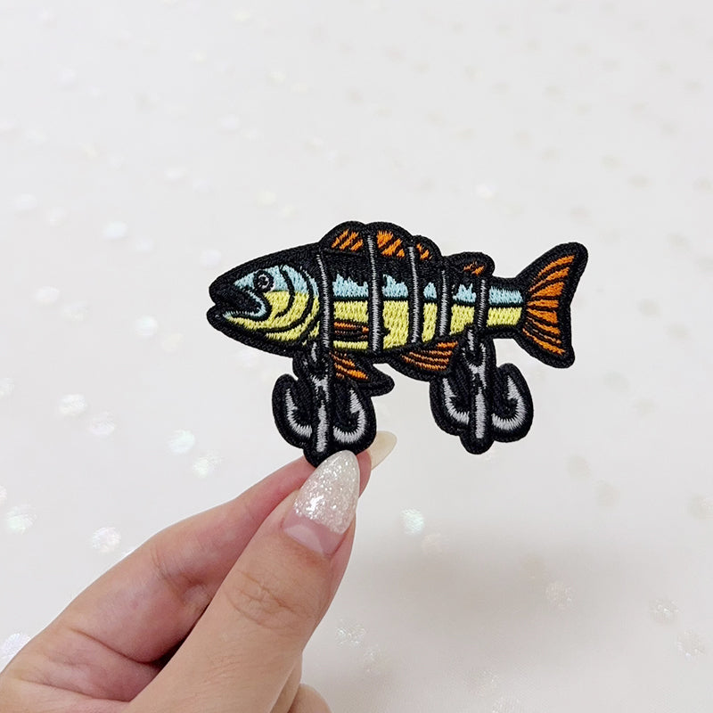 Fishing Lure Embroidered Iron-On Patch