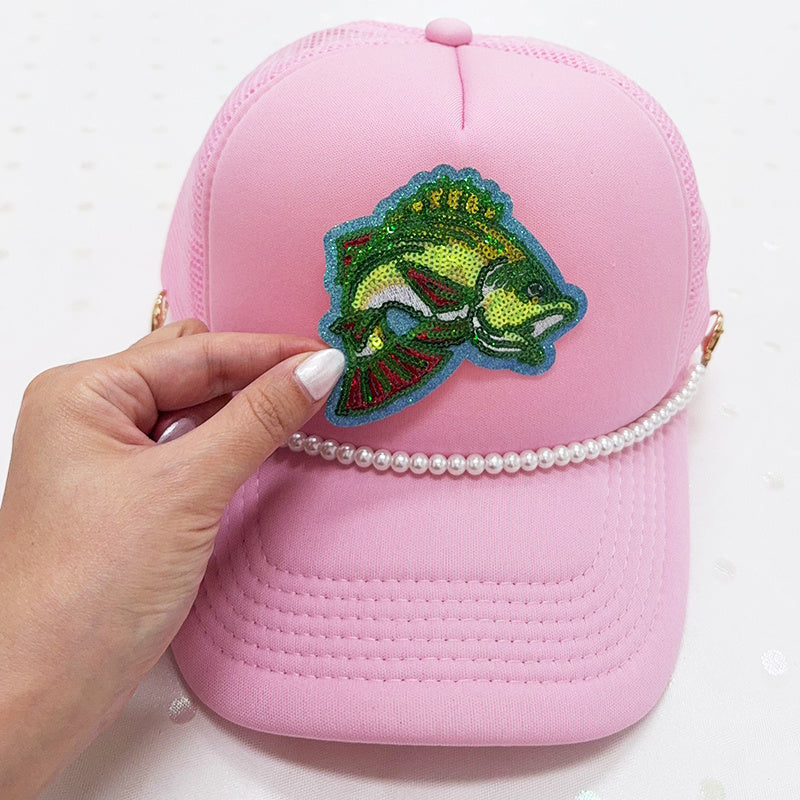Bass Fish Sequin  Iron-on Patch