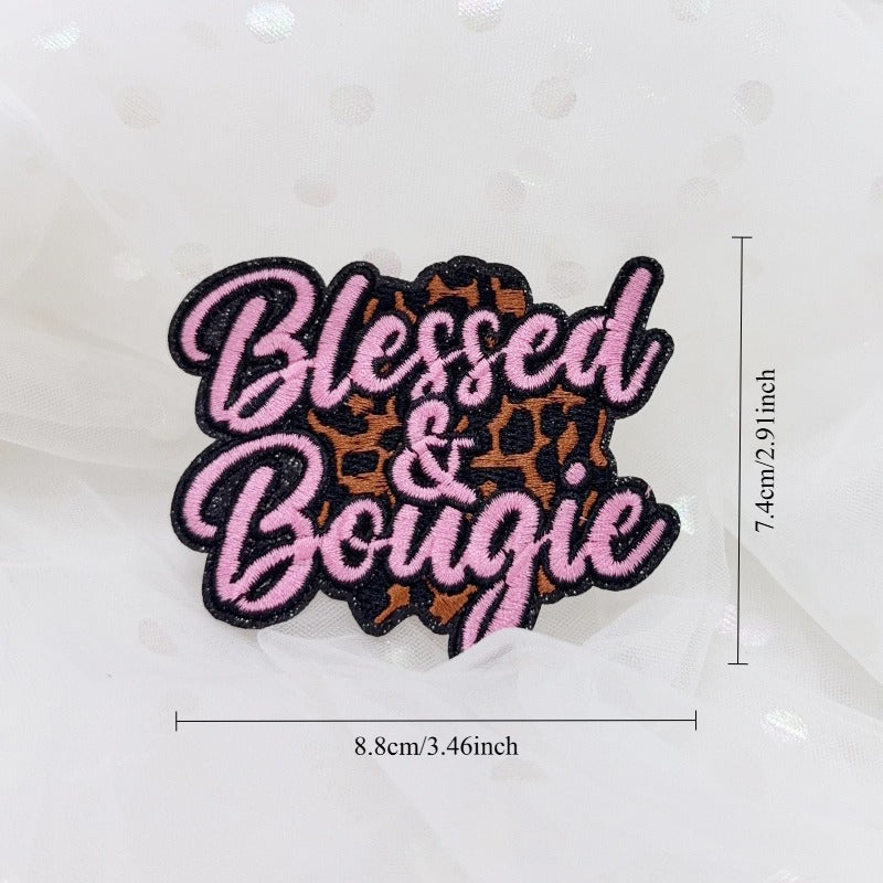 Blessed & Bougie Embroidered Iron-On Patch