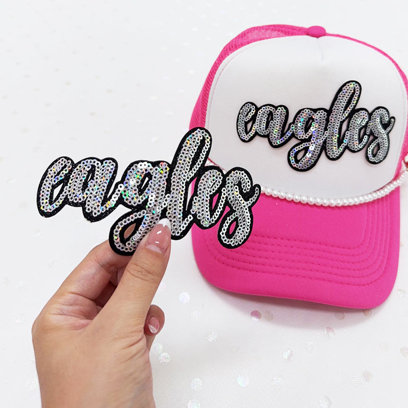 eagles sequin Embroidered Iron-On Patch