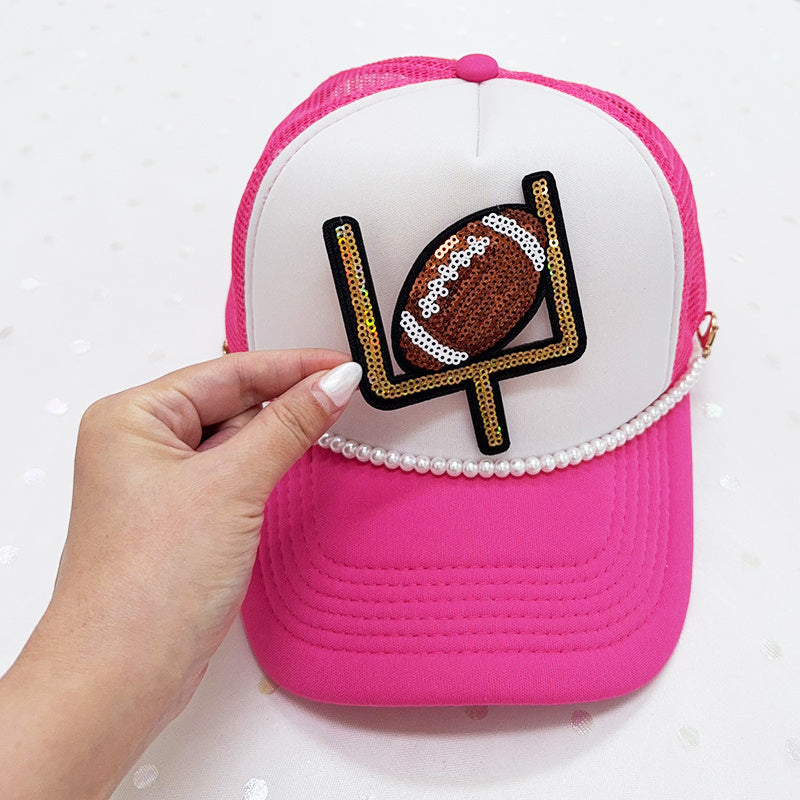 Football  Sequin  Embroidered Iron-On Patch