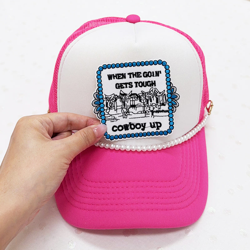 COWBOY UP Embroidered Iron-On Patch