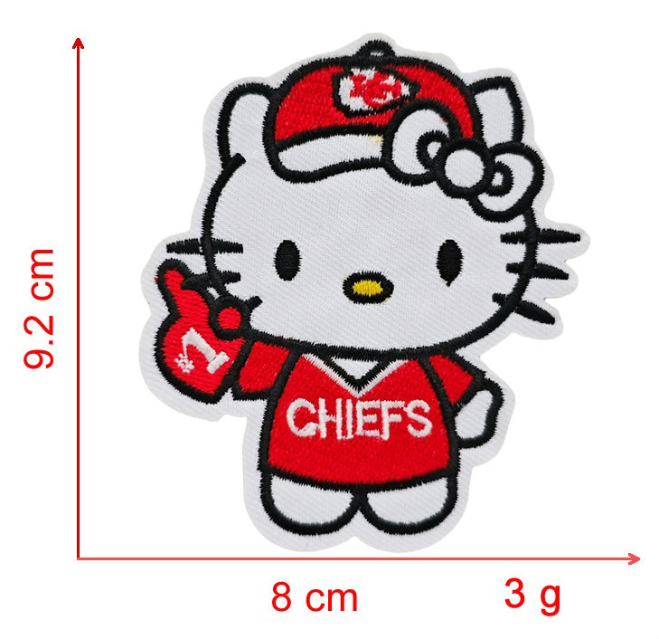 kc kitty Embroidered  Iron-On Patch