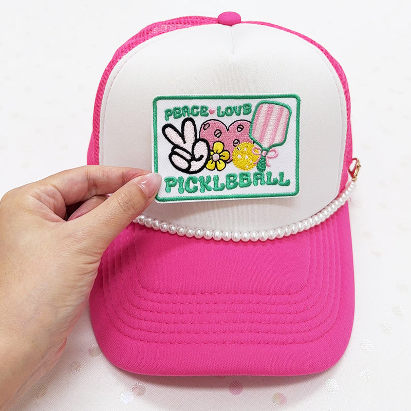 PEACE・LOVE・PICKLEBALL  Embroidered Iron-On Patch