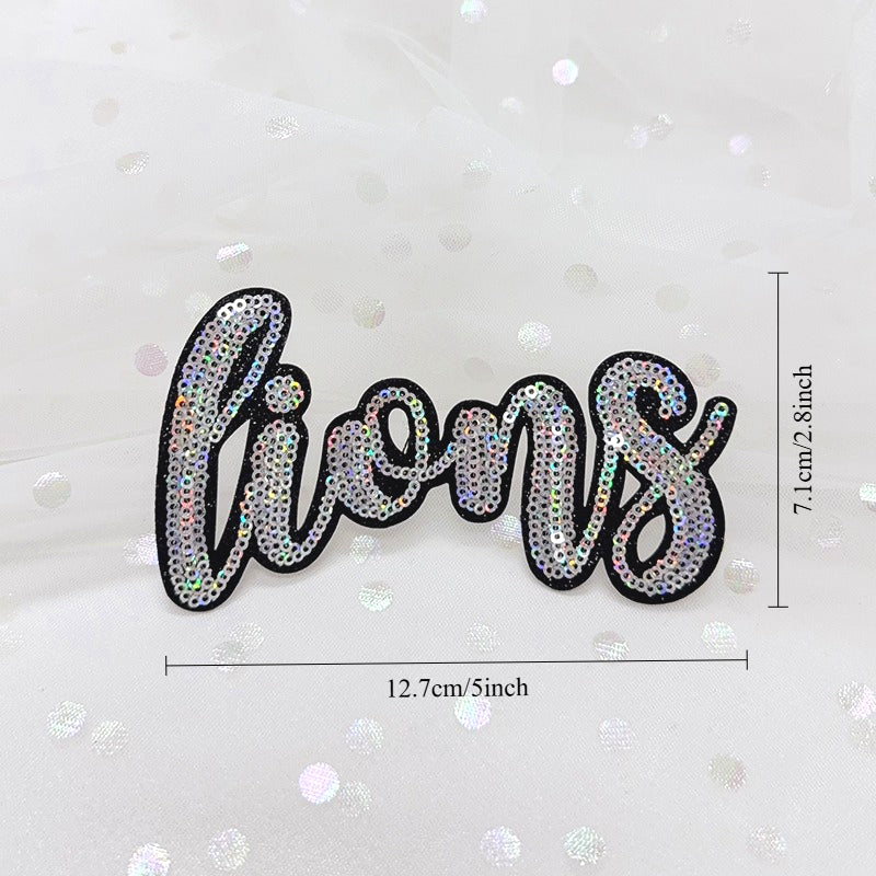 lions sequin Embroidered Iron-On Patch