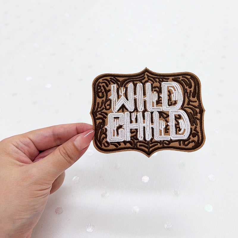 WILD CHILD Embroidered Iron-On Patch
