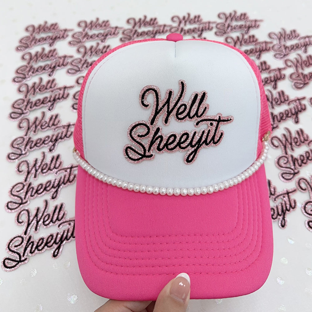 well sheeyit iron-on patch hat size