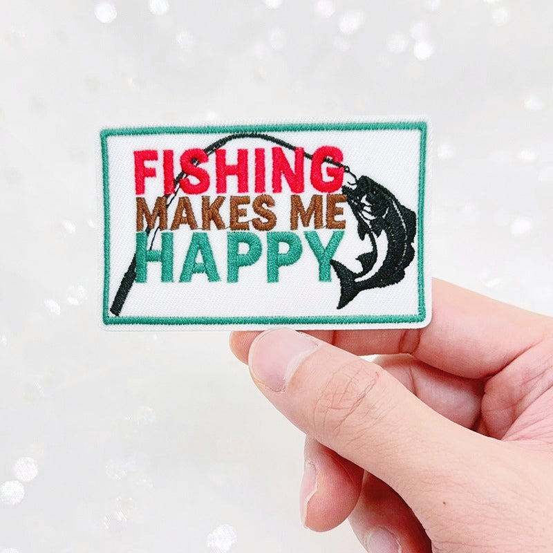 Fishing  Embroidered Iron-On Patch
