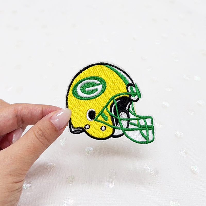 Green Bay Packers football helmet Embroidered Iron-On Patch