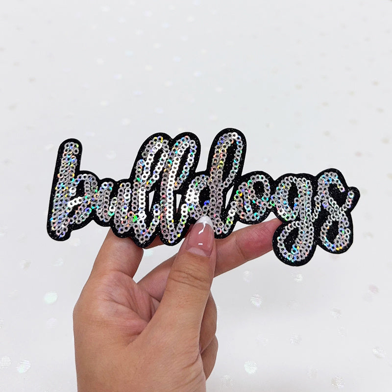 bulldogs sequin Embroidered Iron-On Patch