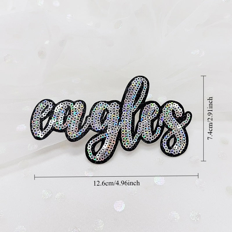 eagles sequin Embroidered Iron-On Patch