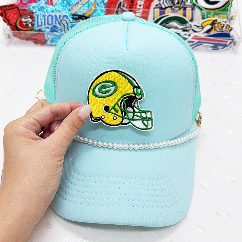Green Bay Packers football helmet Embroidered Iron-On Patch