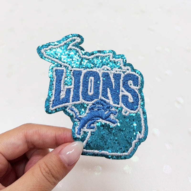 NFL LIONS  Embroidered Iron-On Patch