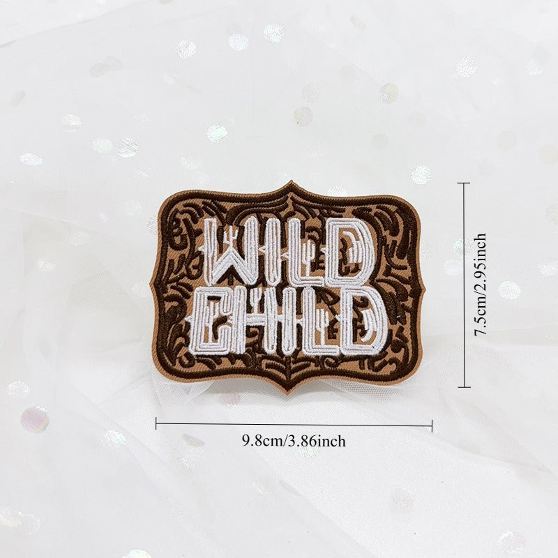 WILD CHILD Embroidered Iron-On Patch