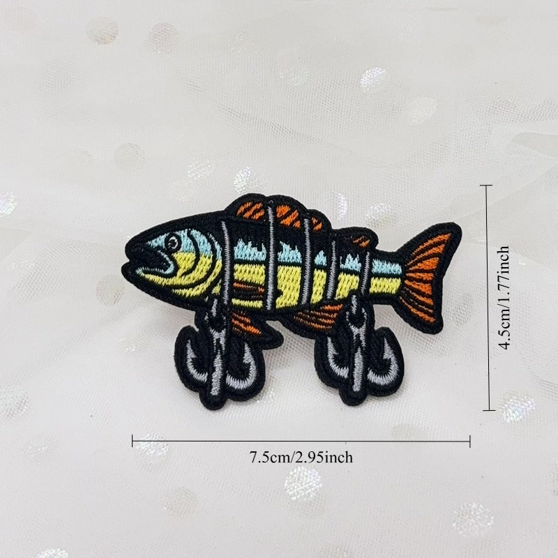 Fishing Lure Embroidered Iron-On Patch
